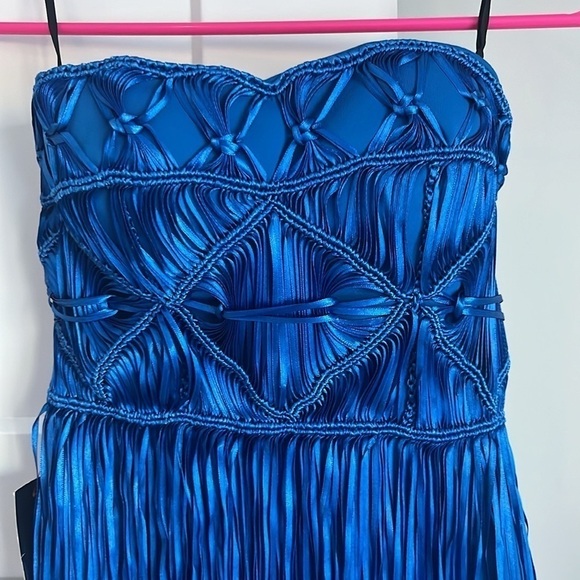 NWT Bebe Strapless Fringe Mini Dress Size 0 - Picture 4 of 6